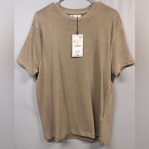 Zara Men's Beige Short Sleeve Tee